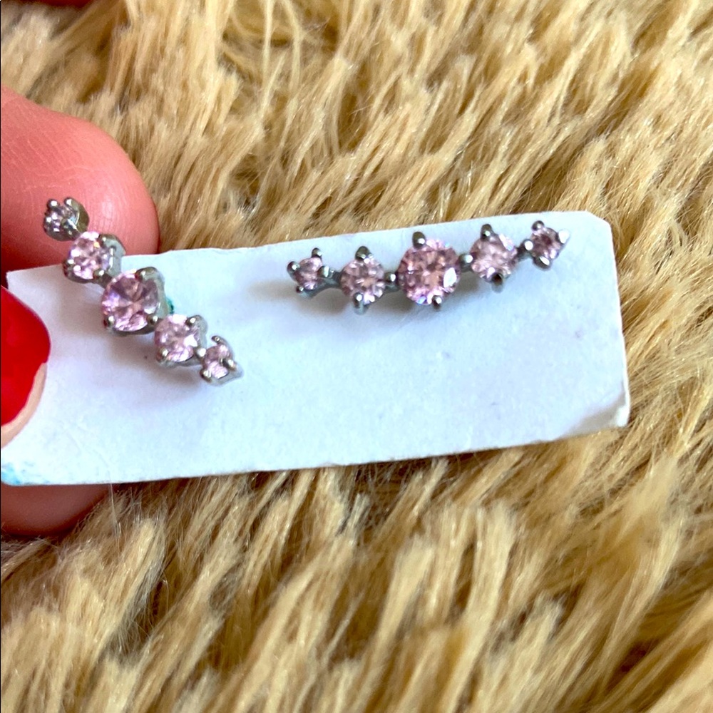 🆕 Elegant Pink Crystal Earrings